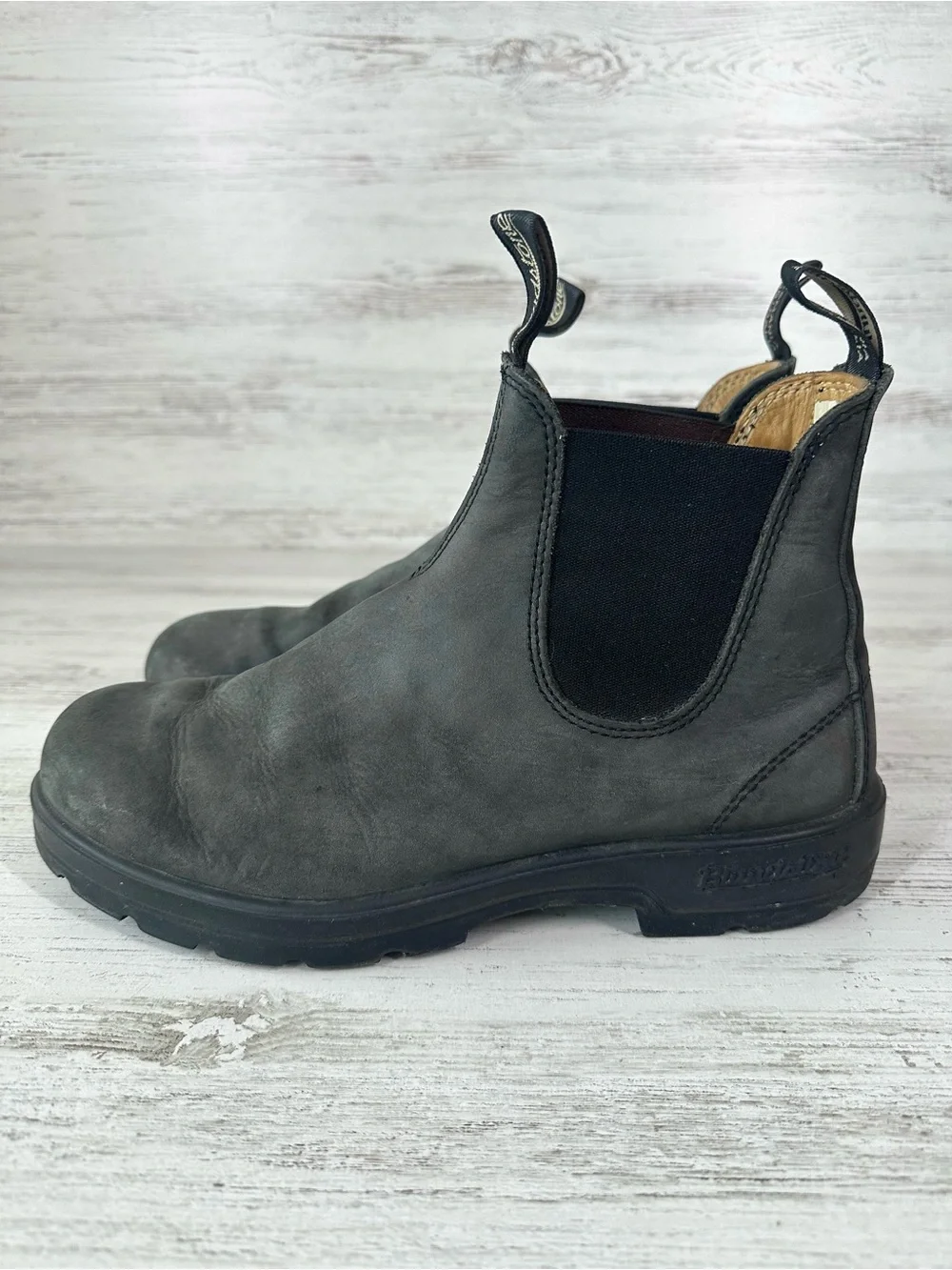 BLUNDSTONE Classic Chelsea Pull On Leather Boots 9 Gray